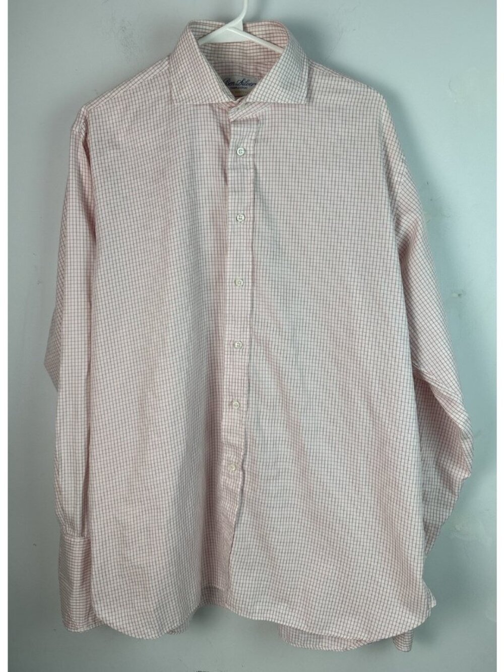 Ben Silver Charleston Striped Button Down Dress Shirt Men's 15.25 French Cuff